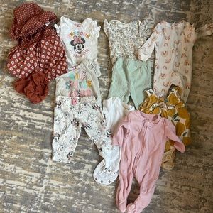 Baby girl 0-3 months clothing.